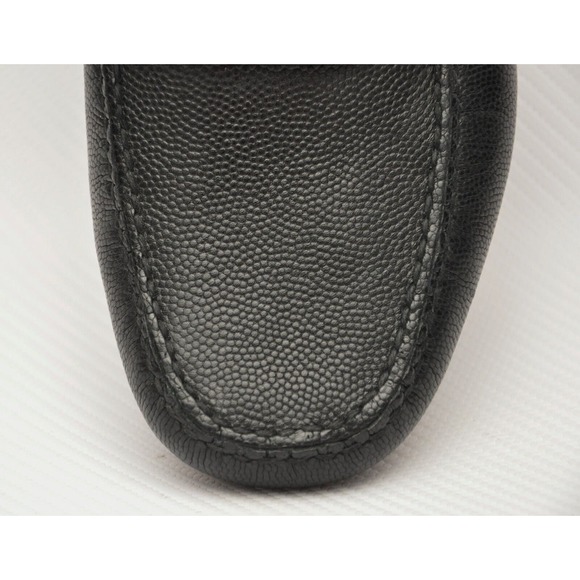 Salvatore Ferragamo Italy Pebbled Leather Moc Driving Loafer Slip-On Black 9 New main image 9
